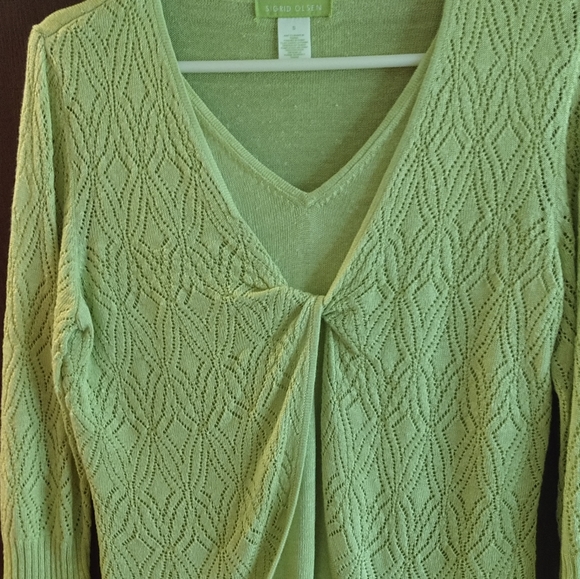 Sigrid Olsen 2-in-1 Light 3/4 Sleeve Sweater - Picture 1 of 9